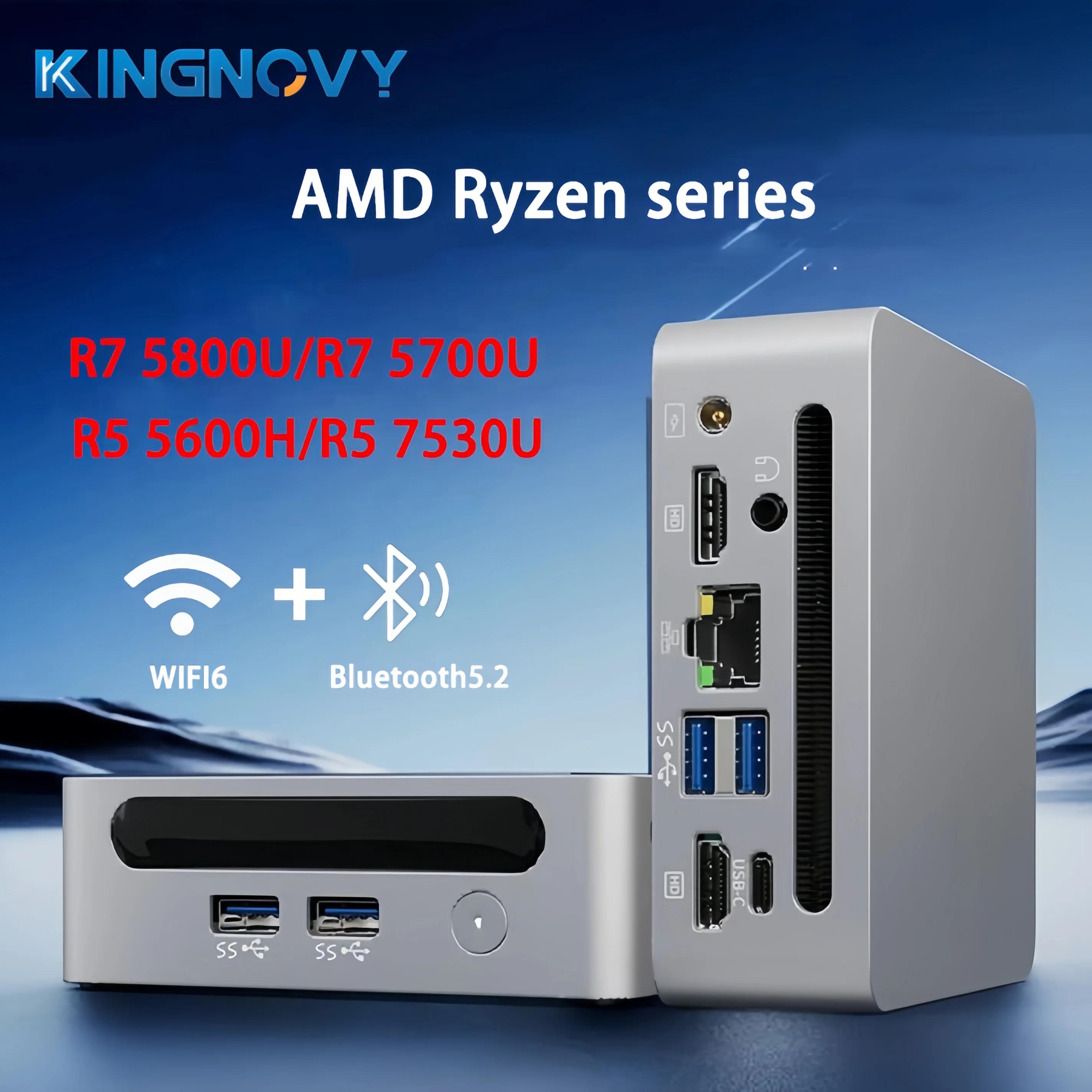 KingNovy ̹ ̴ PC ̸ ǻ, AMD Ryzen 9 5900HX 7 7730U 5800U DDR4 3200MHz, Windows 11,  8K HTPC WiFi6 BT5.2